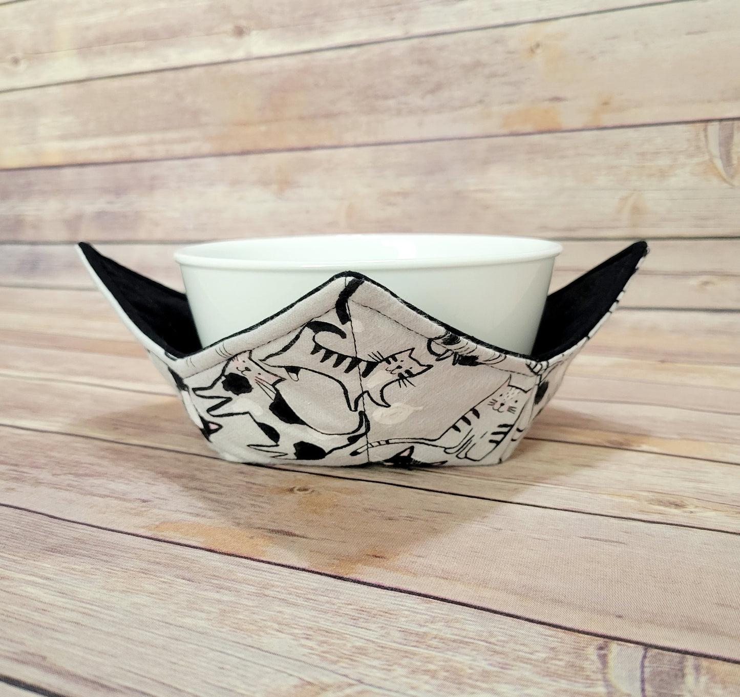 Cat Bowl Cozy | Flower Cat Kitten Hot Pad | Padded Holder