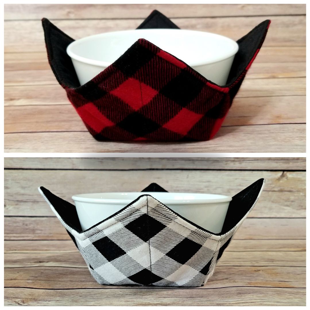 Buffalo Check Plaid Bowl Cozy, Christmas Hot Pad, Padded