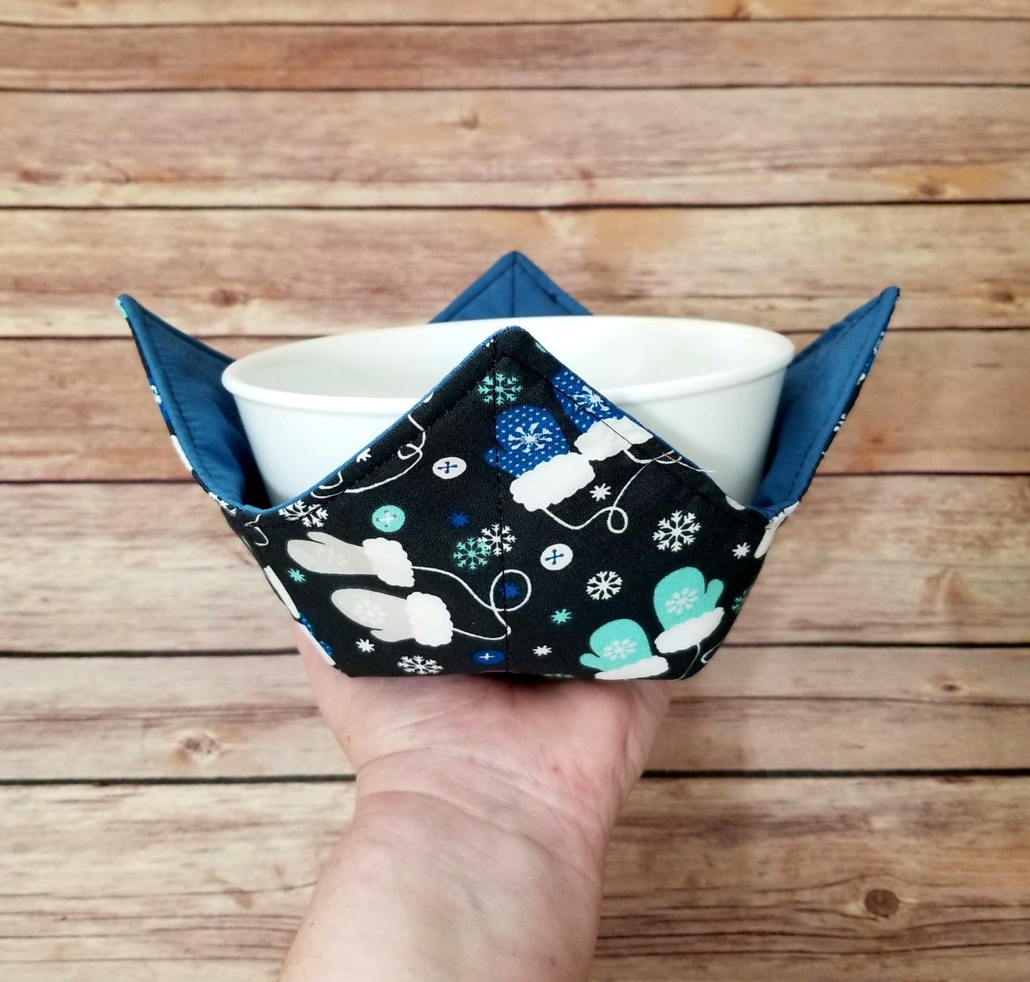 Christmas Fabric Bowl Cozy Hot Pad | Holiday Padded Holder