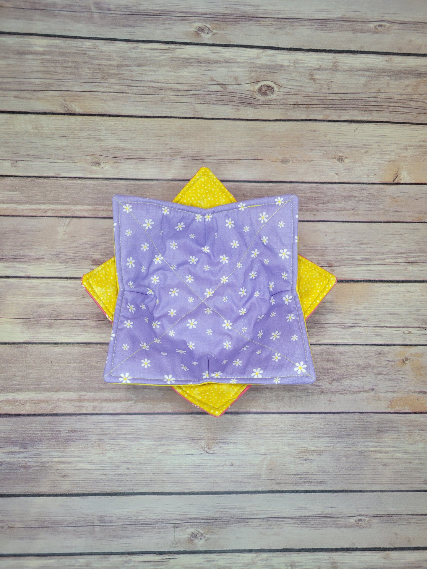 Spring Bowl Cozy | Floral Birds Hot Pad | Flower Padded Holder