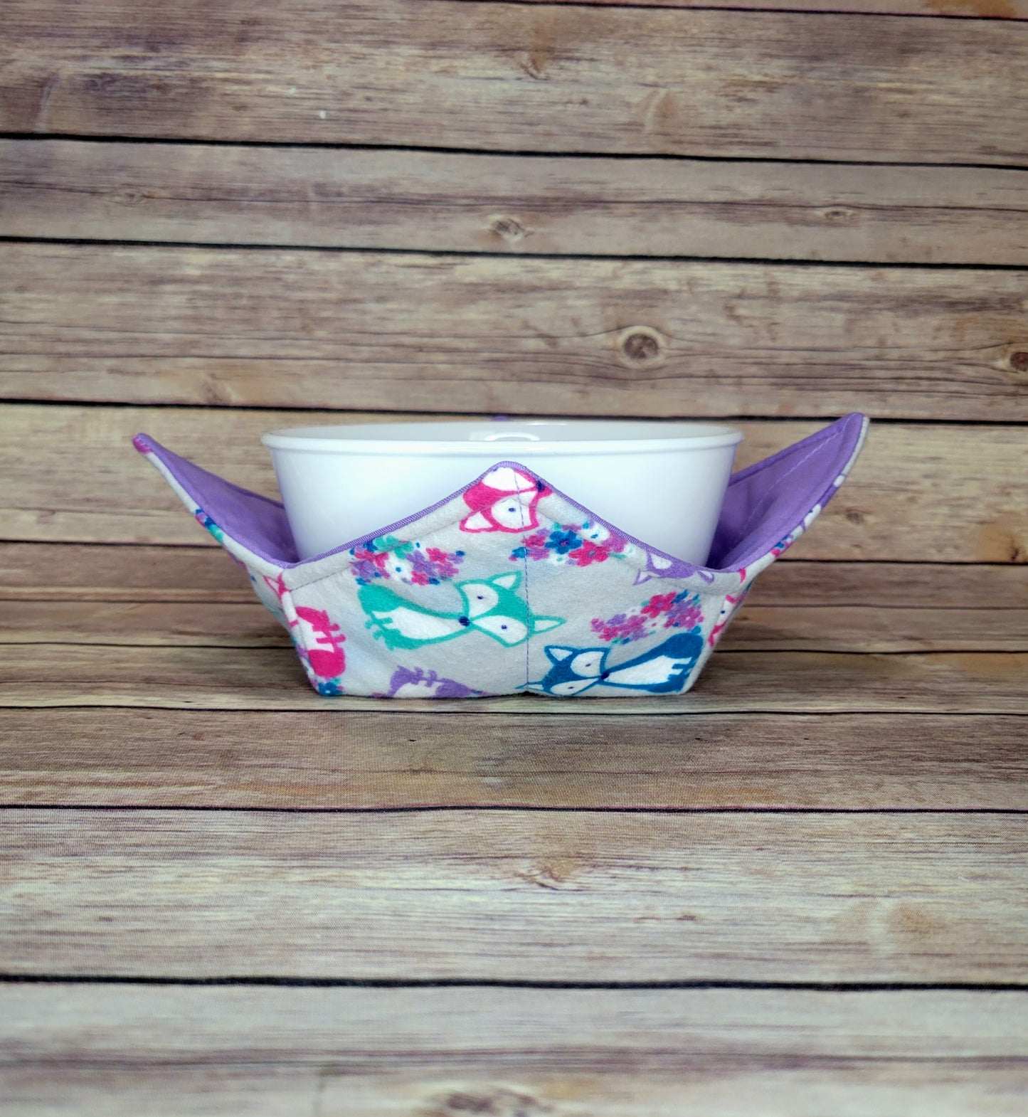 Fox Bowl Cozy Hot Pad, Floral Foxes Padded Bowl Holder