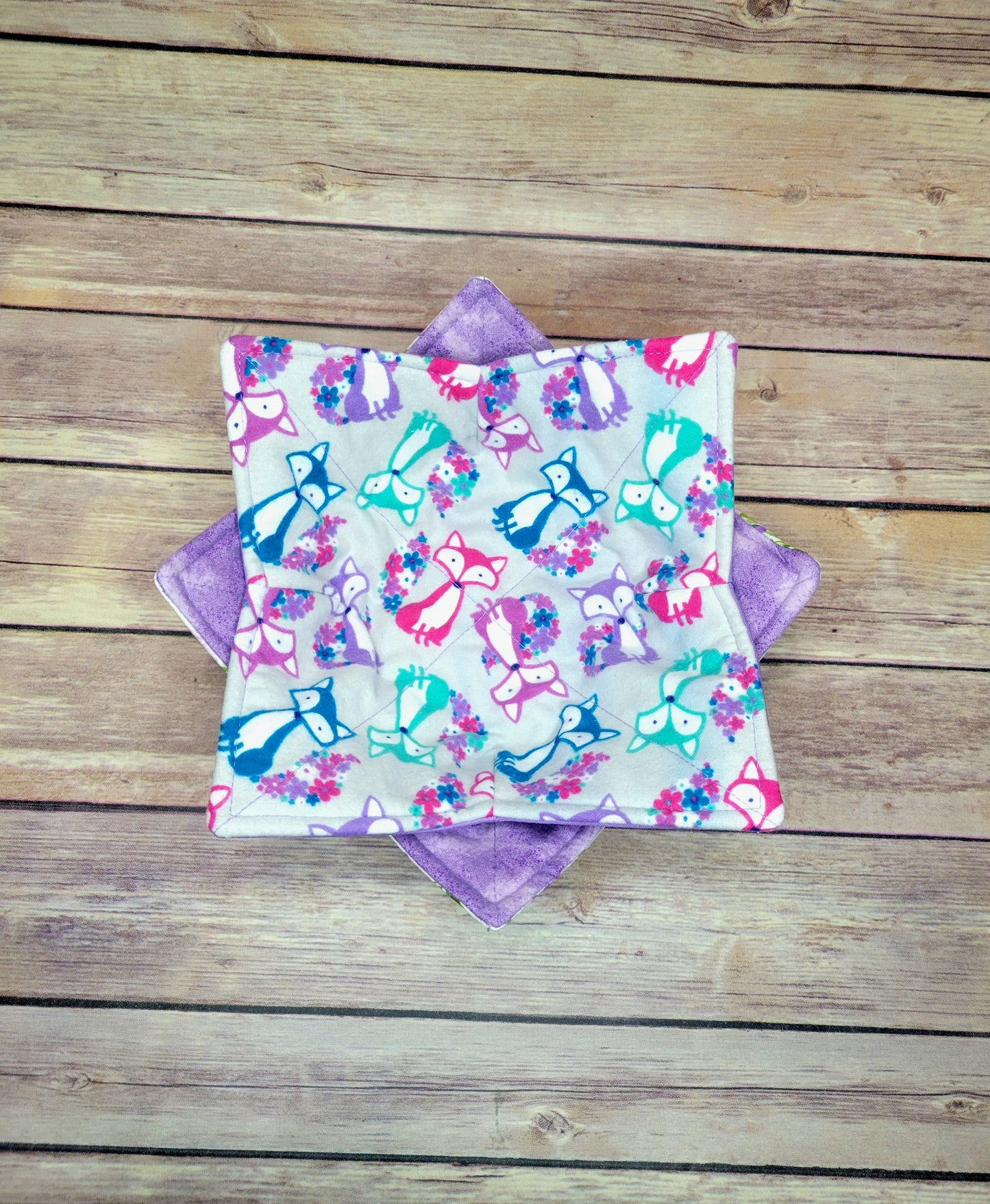 Fox Bowl Cozy Hot Pad, Floral Foxes Padded Bowl Holder