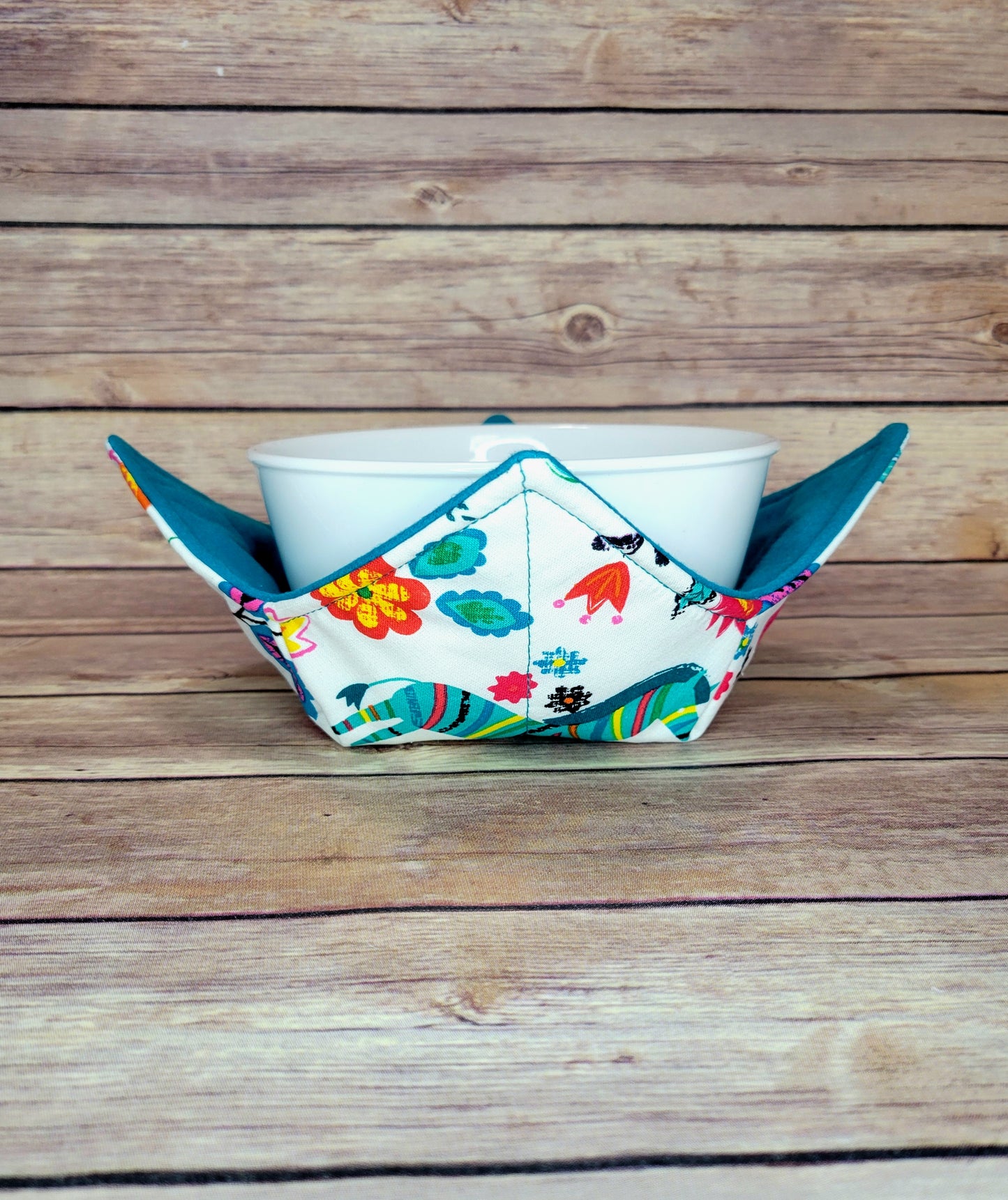 Spring Bowl Cozy | Floral Birds Hot Pad | Flower Padded Holder