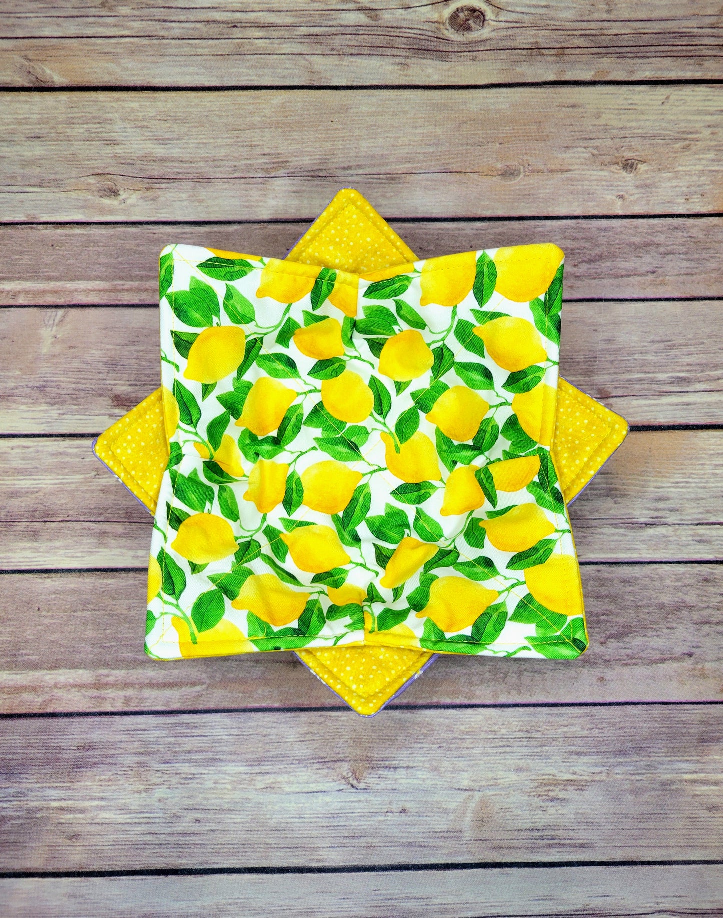Fruit Bowl Cozy | Lemon Cherry Orange Strawberry Hot Pad | Padded Holder