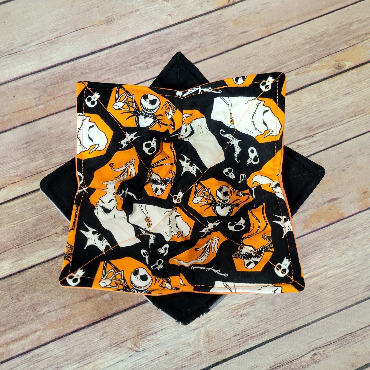Nightmare Before Christmas Bowl Cozy | Skull Hot Pad | Halloween Padded Holder
