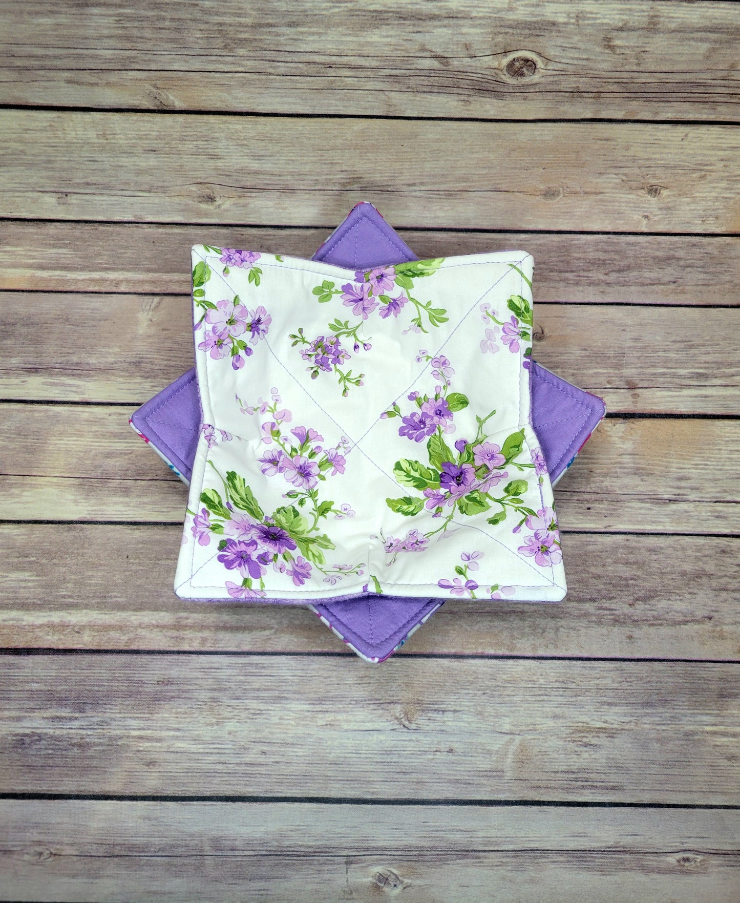Spring Bowl Cozy | Floral Birds Hot Pad | Flower Padded Holder