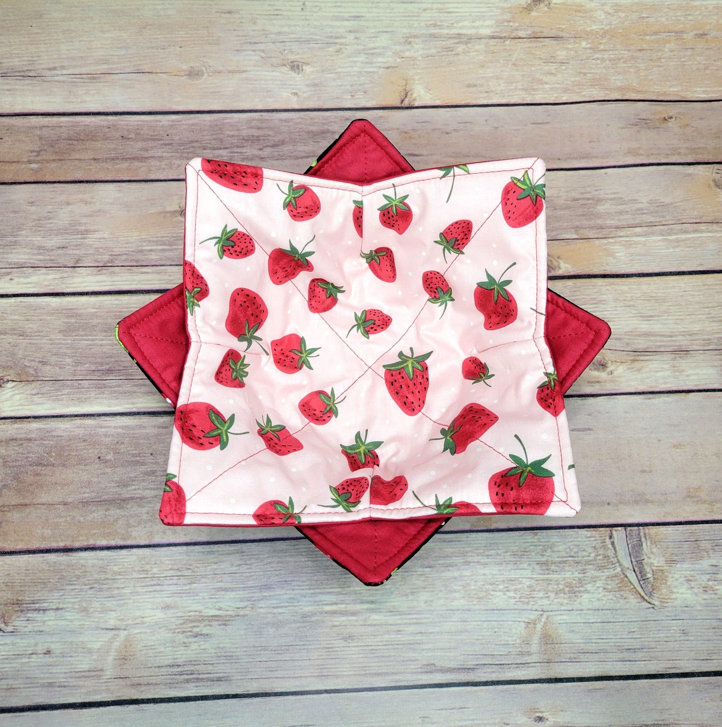 Fruit Bowl Cozy | Lemon Cherry Orange Strawberry Hot Pad | Padded Holder