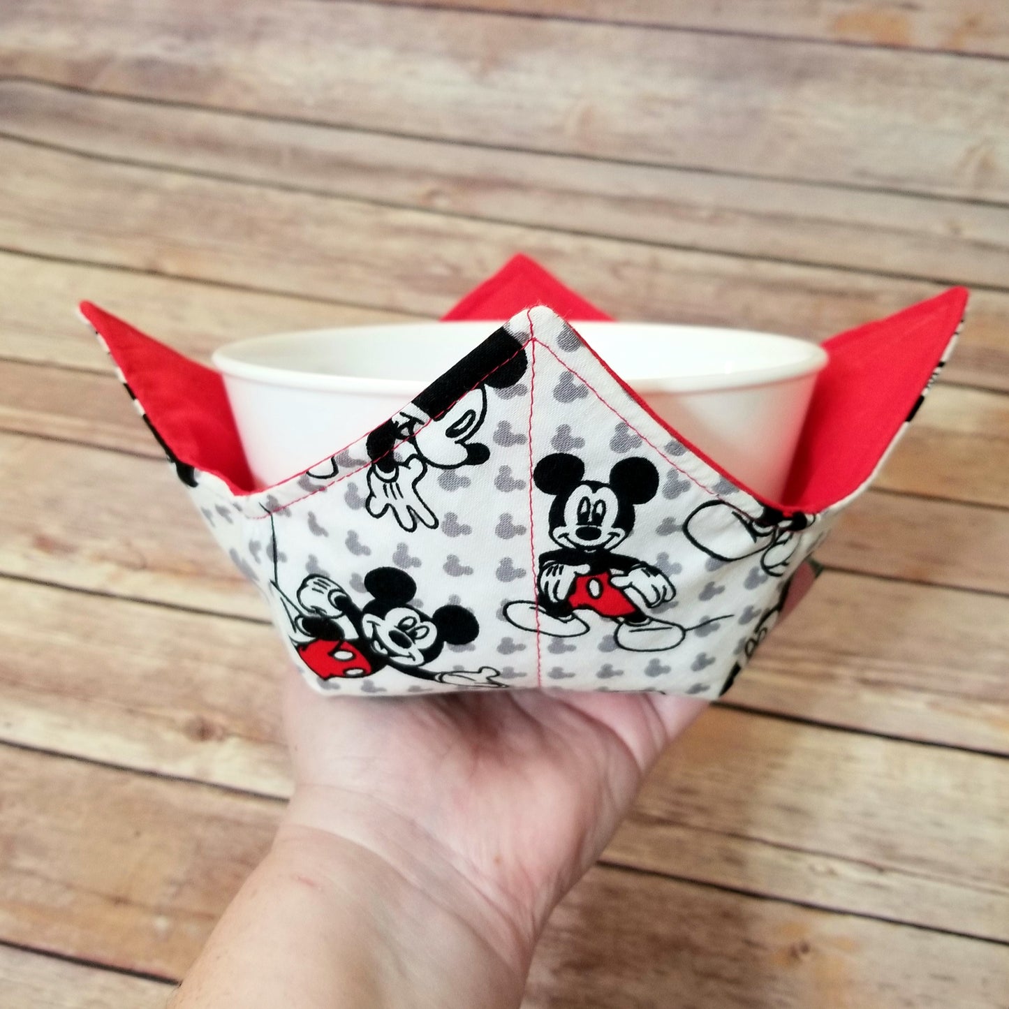 Mouse Ears Bowl Cozy | Animal Hot Pad | Red Padded Holder