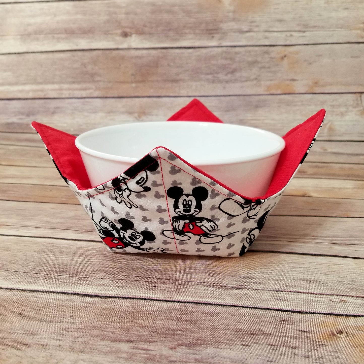 Mouse Ears Bowl Cozy | Animal Hot Pad | Red Padded Holder