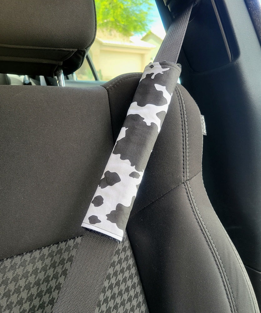 Cow Print Seat Belt Cover | Cows Strap Handle Pad