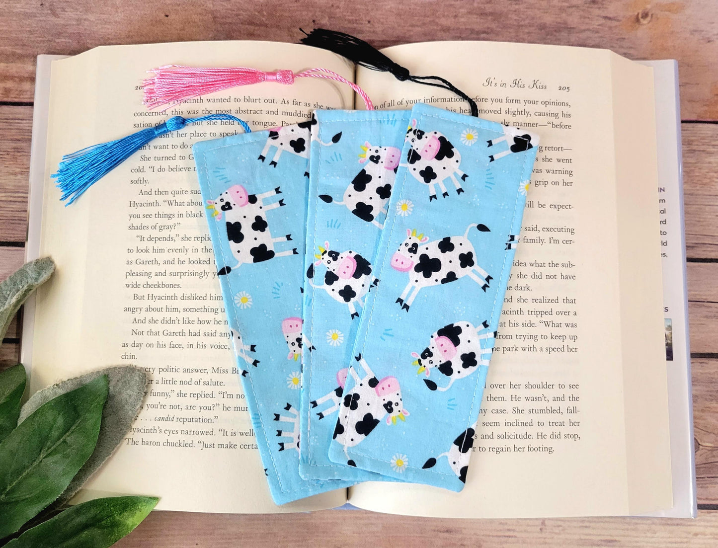 Cows Fabric Bookmark with Tassel | Cow Bookmarks