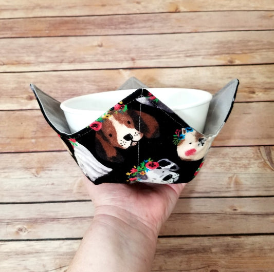 Dog Bowl Cozy | Paw Print Hot Pad | Dogs Padded Holder