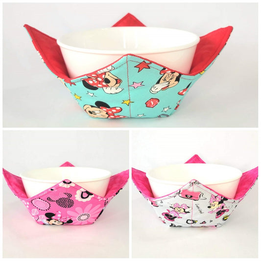 Girl Mouse Ears Bowl Cozy | Animal Hot Pad | Pink Padded Holder