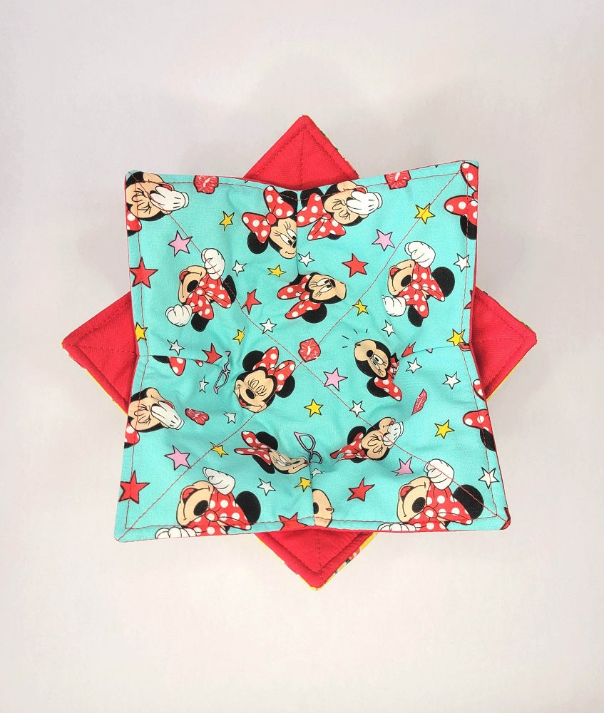 Girl Mouse Ears Bowl Cozy | Animal Hot Pad | Pink Padded Holder