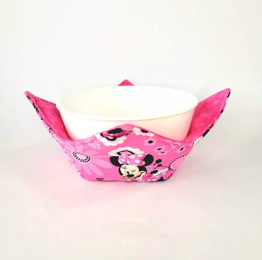 Girl Mouse Ears Bowl Cozy | Animal Hot Pad | Pink Padded Holder