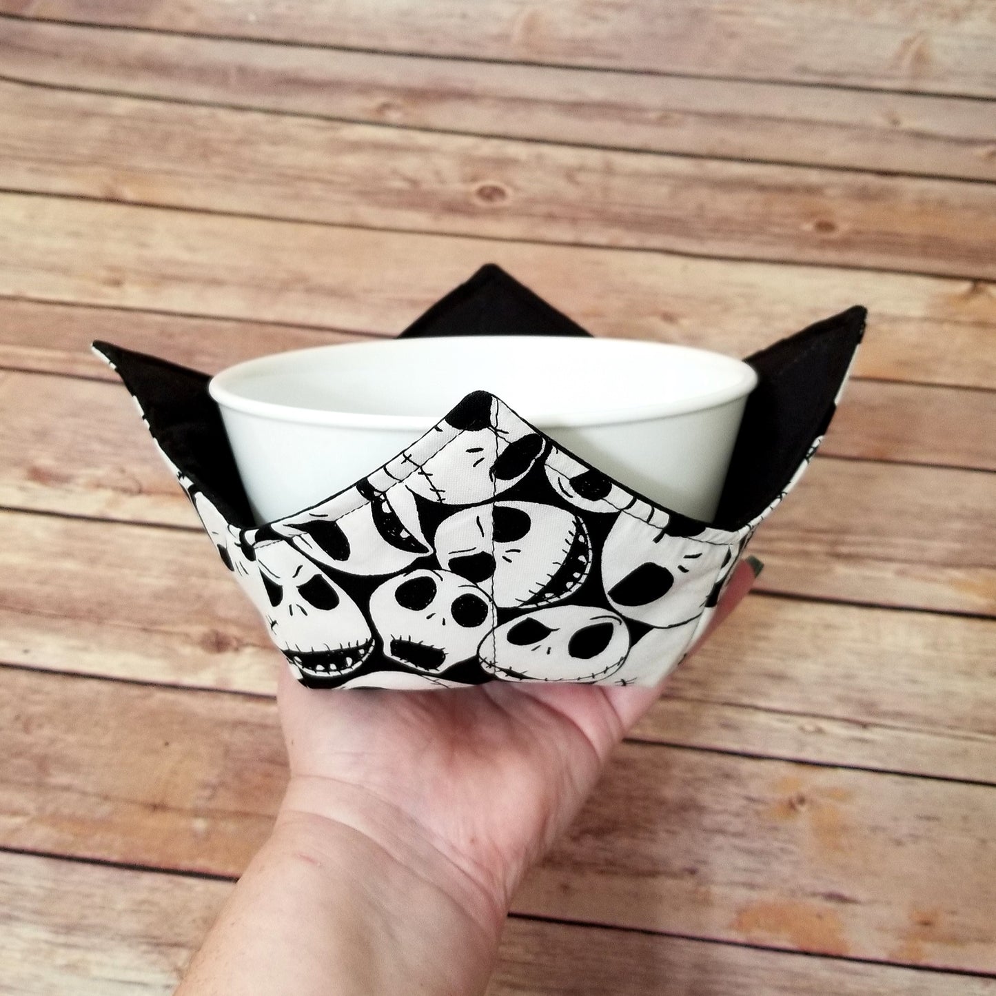 Nightmare Before Christmas Bowl Cozy | Halloween Hot Pad | Skull Padded Holder