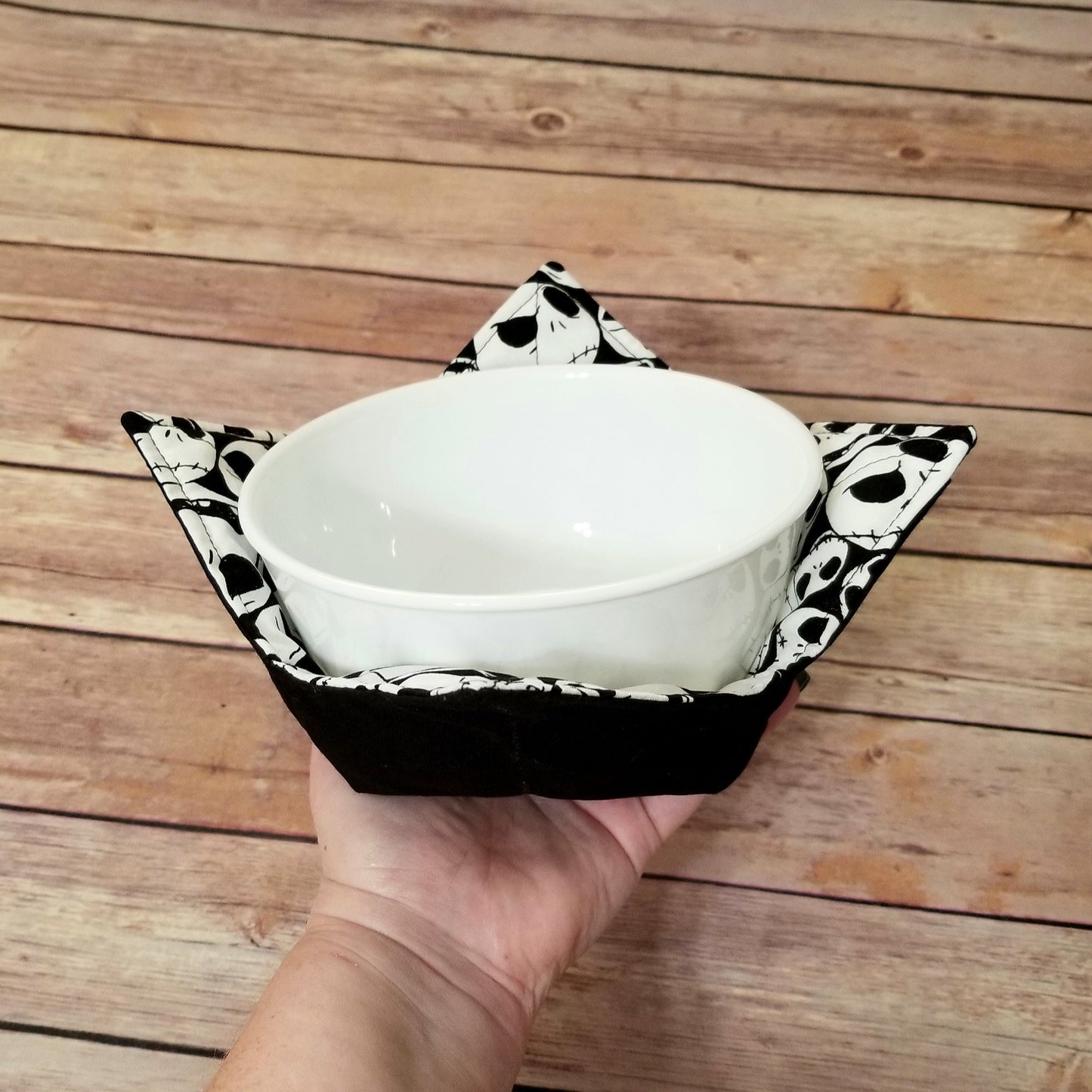 Nightmare Before Christmas Bowl Cozy | Halloween Hot Pad | Skull Padded Holder