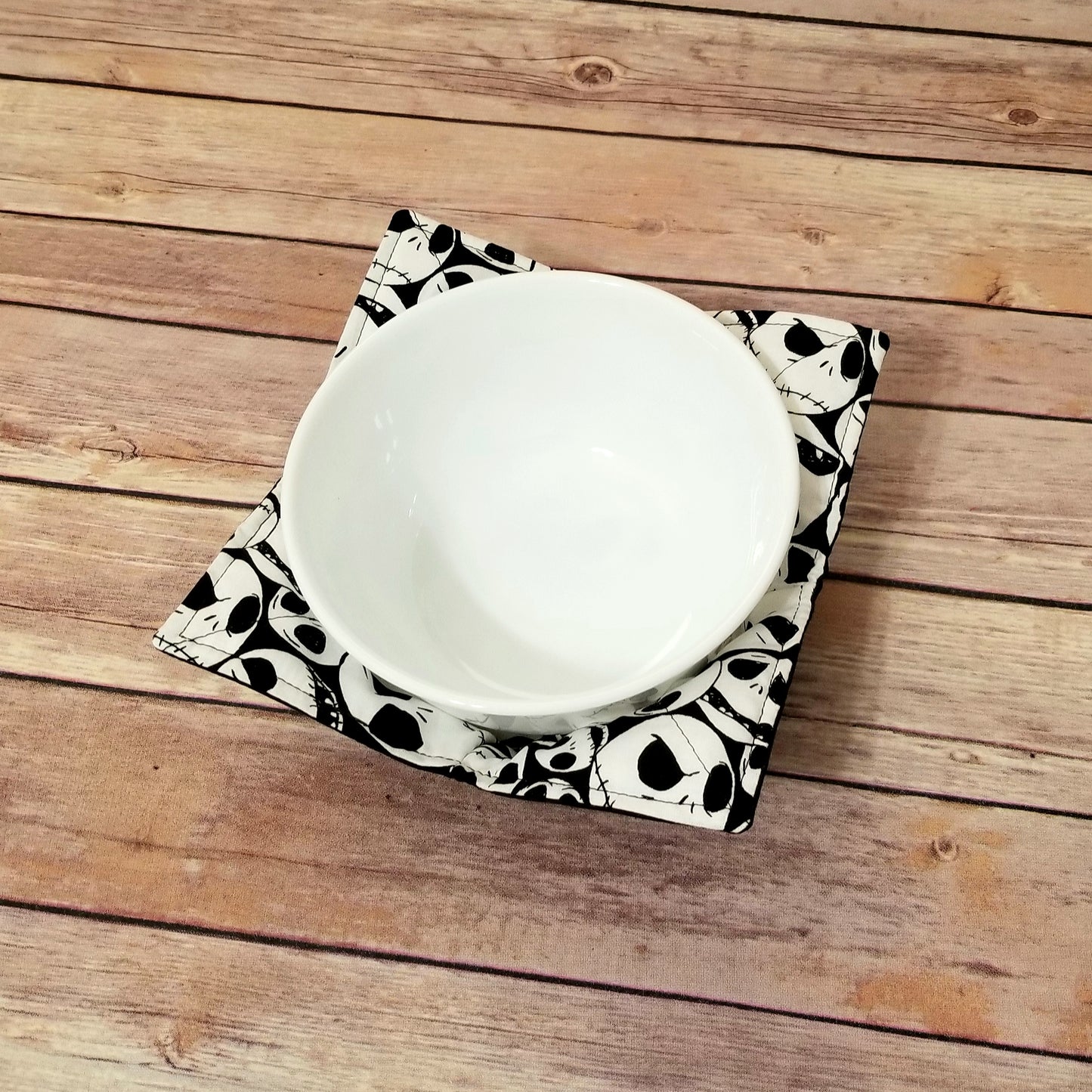 Nightmare Before Christmas Bowl Cozy | Halloween Hot Pad | Skull Padded Holder