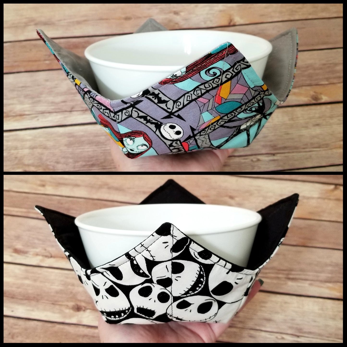 Nightmare Before Christmas Bowl Cozy | Halloween Hot Pad | Skull Padded Holder