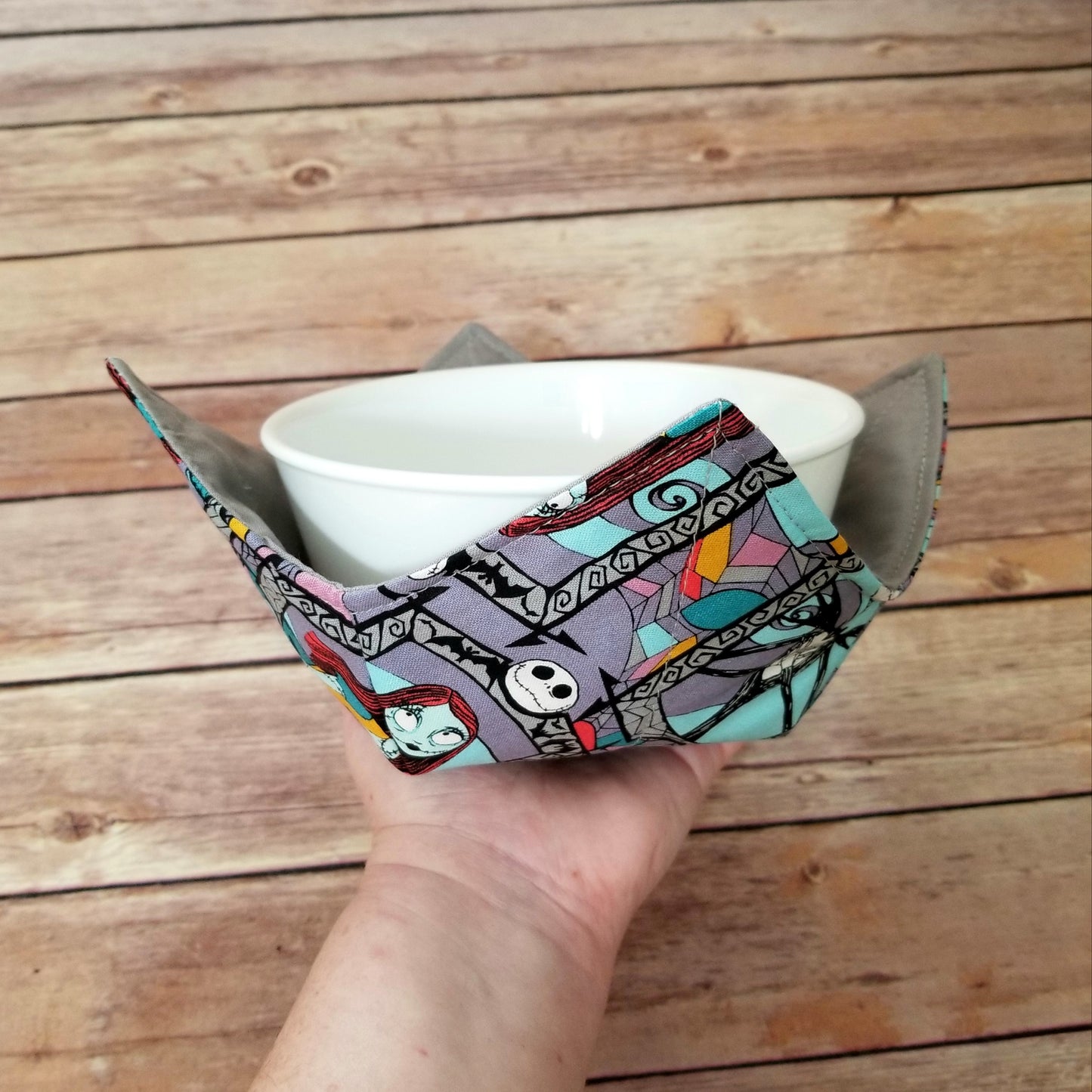 Nightmare Before Christmas Bowl Cozy | Halloween Hot Pad | Skull Padded Holder