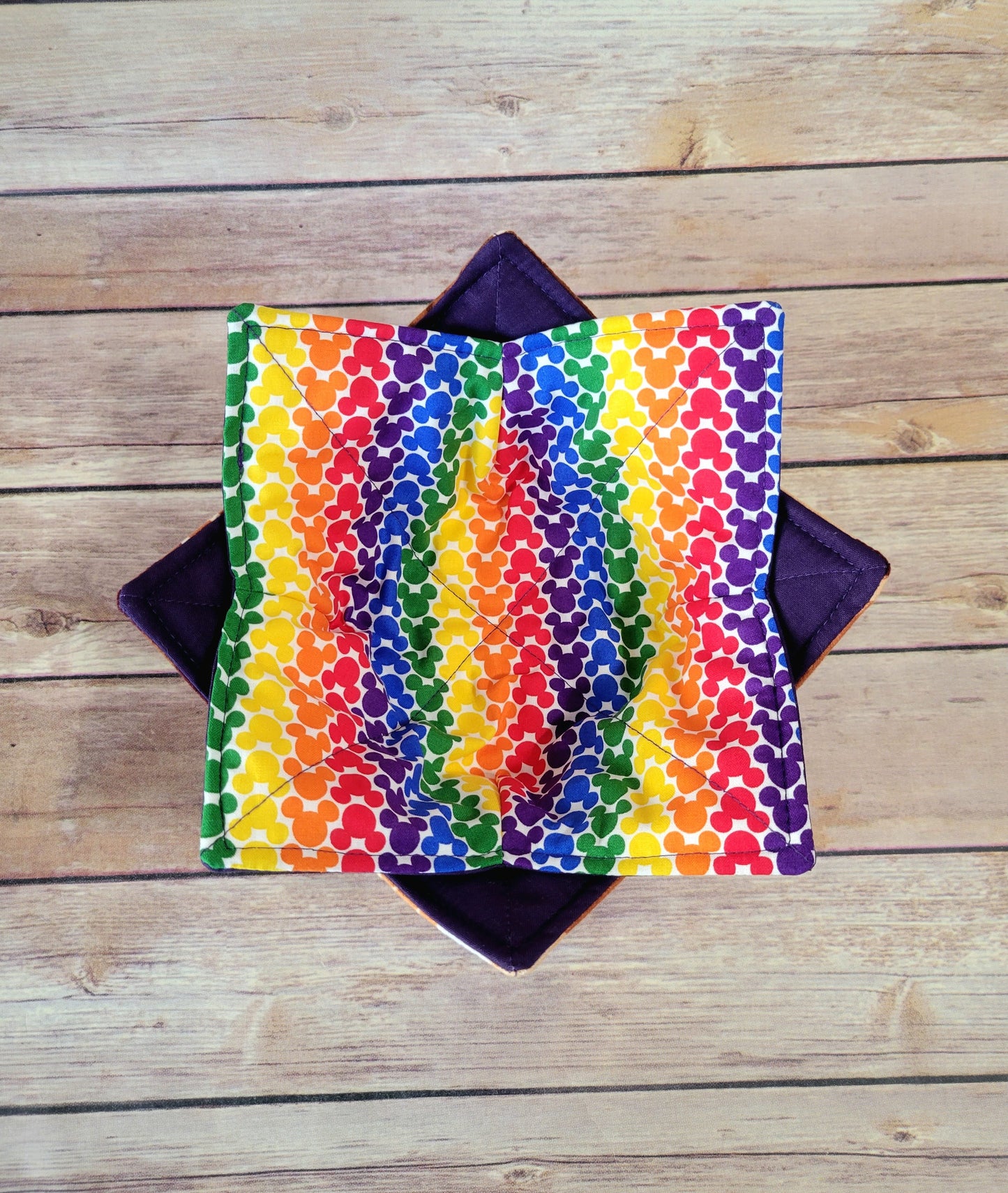 Rainbow Mouse Bowl Cozy Hot Pad | Love Padded Holder