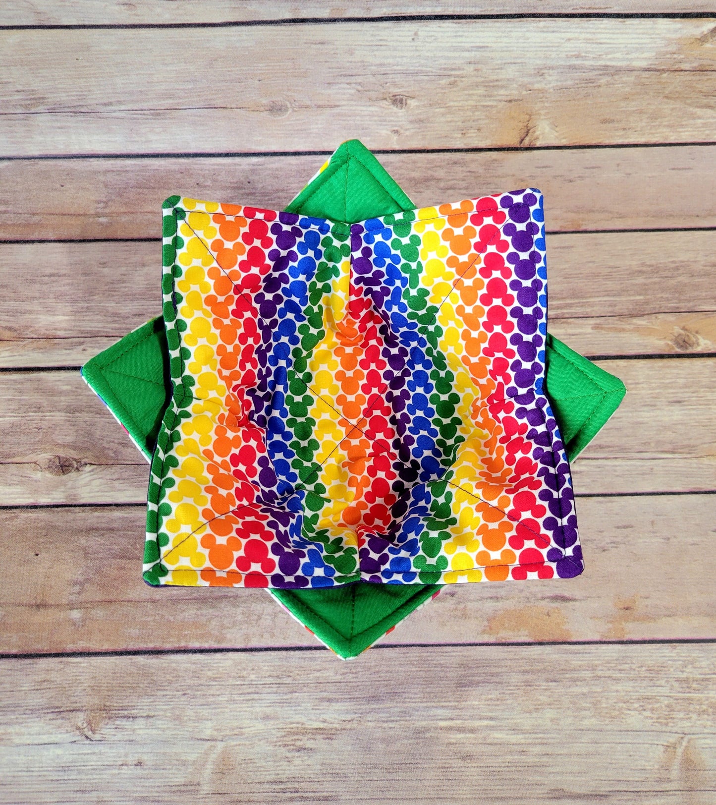 Rainbow Mouse Bowl Cozy Hot Pad | Love Padded Holder