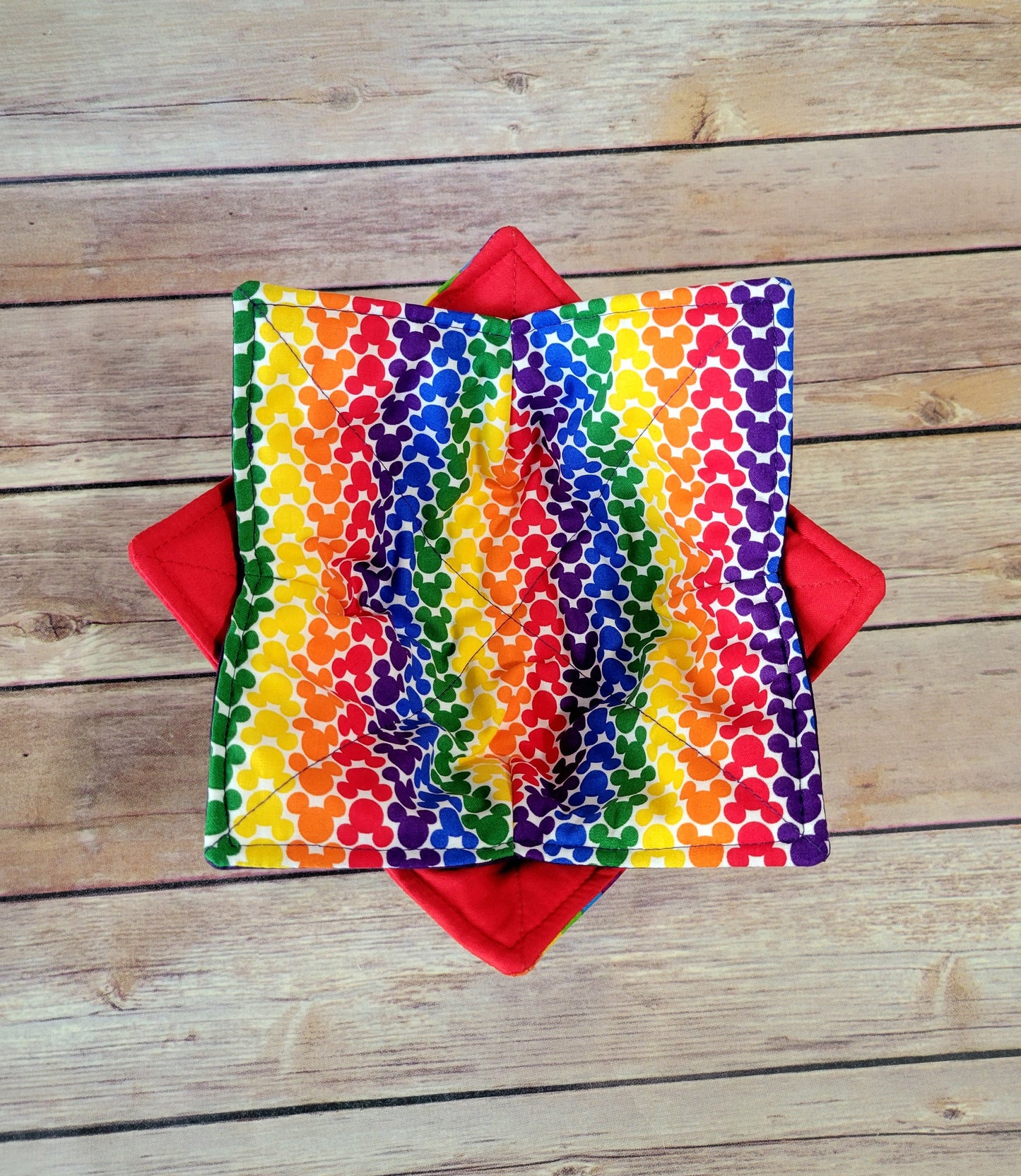 Rainbow Mouse Bowl Cozy Hot Pad | Love Padded Holder