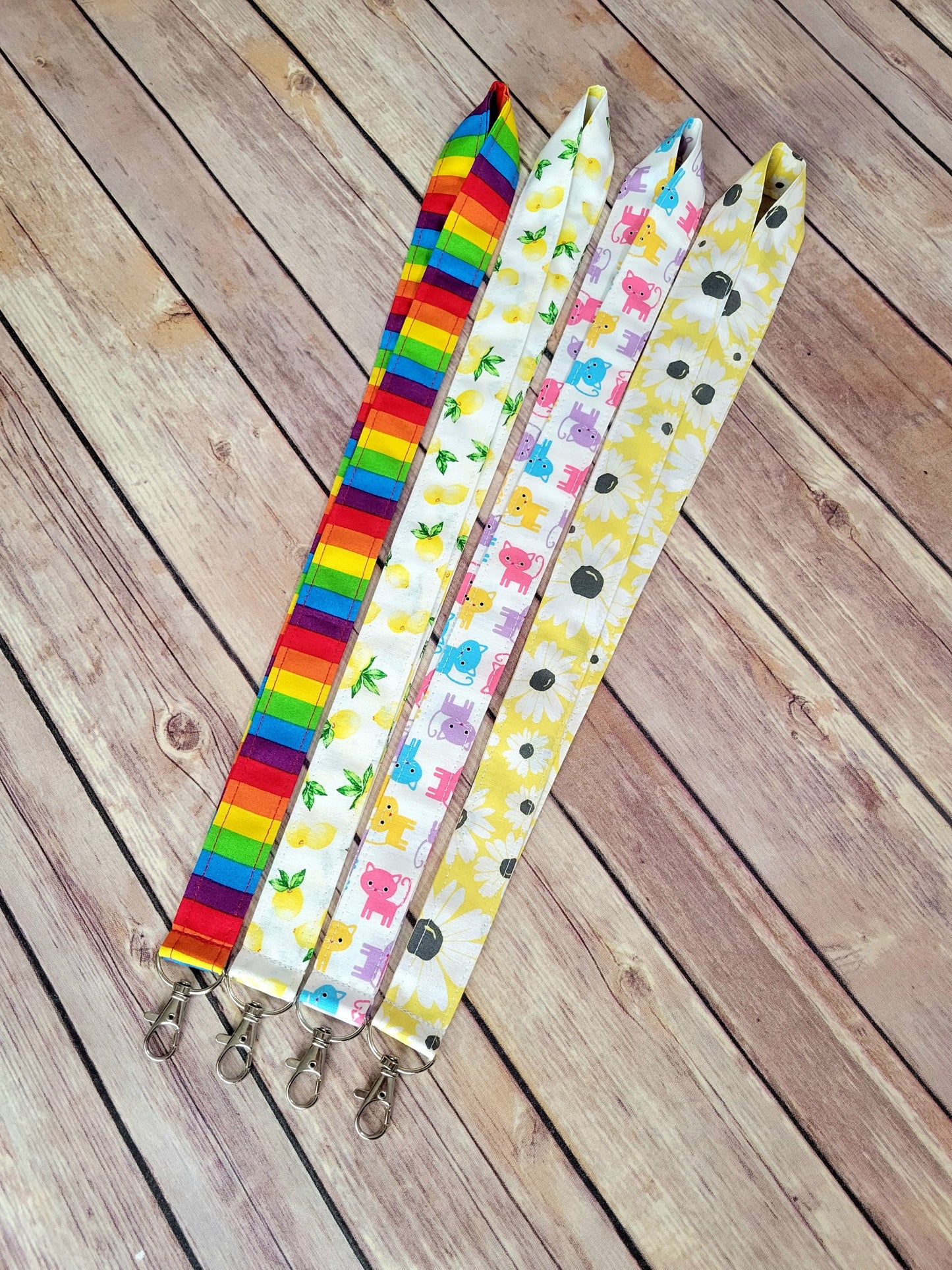 Spring Fabric Lanyard | Badge ID Holder With Lobster Clasp