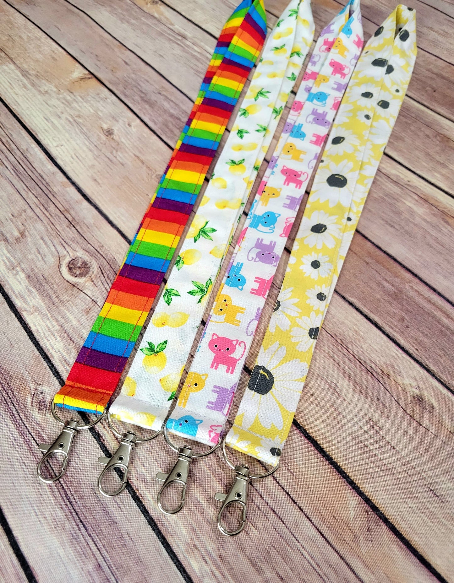 Spring Fabric Lanyard | Badge ID Holder With Lobster Clasp