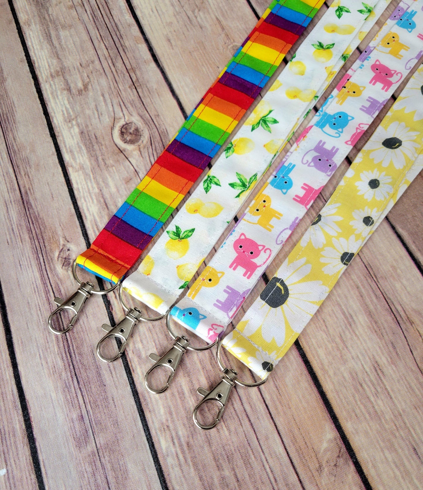 Spring Fabric Lanyard | Badge ID Holder With Lobster Clasp