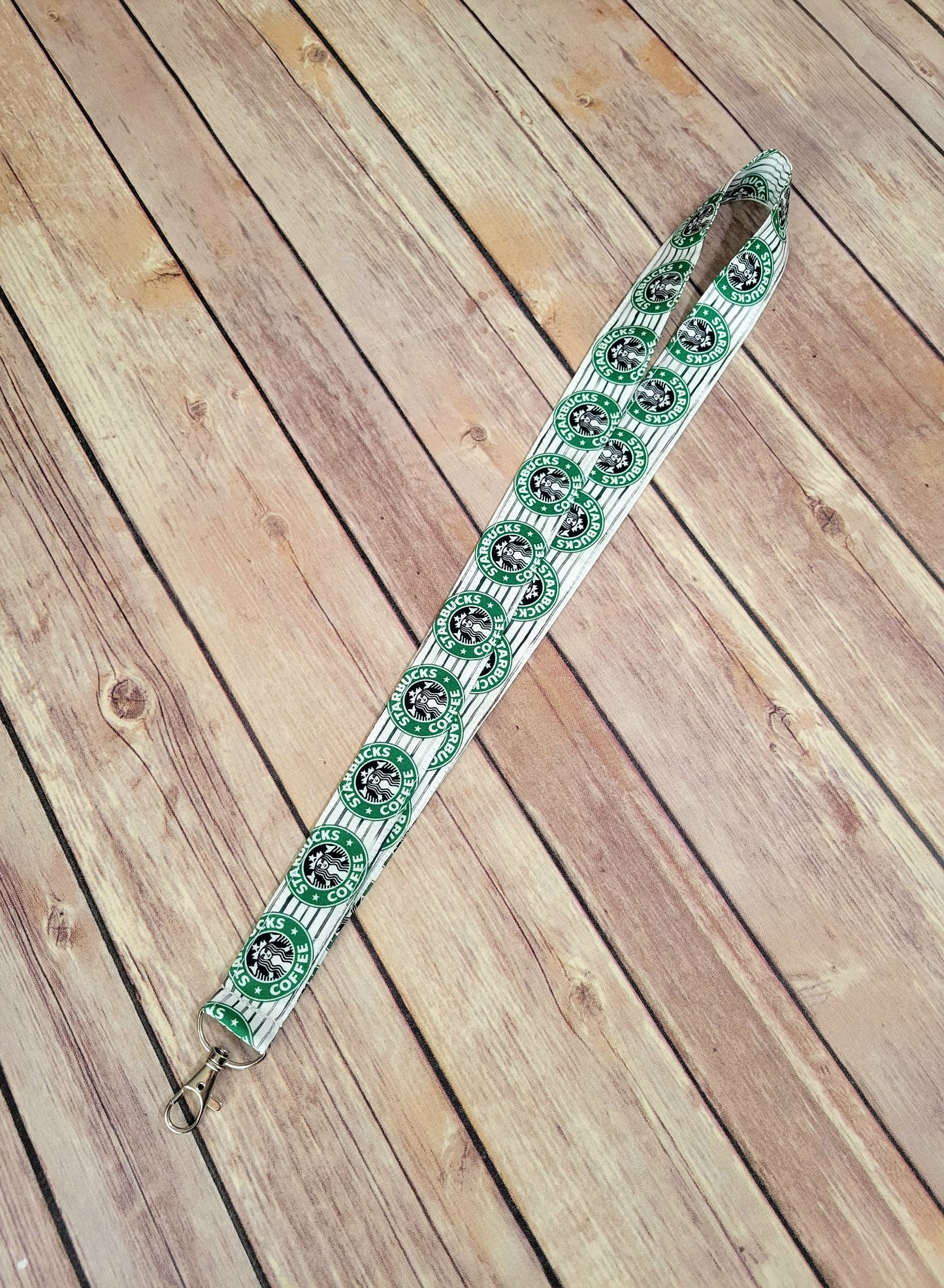 Coffee Fabric Lanyard | Badge ID Holder With Lobster Clasp
