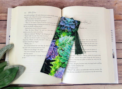 Succulents Fabric Bookmark with Tassel | Succulent Bookmarks