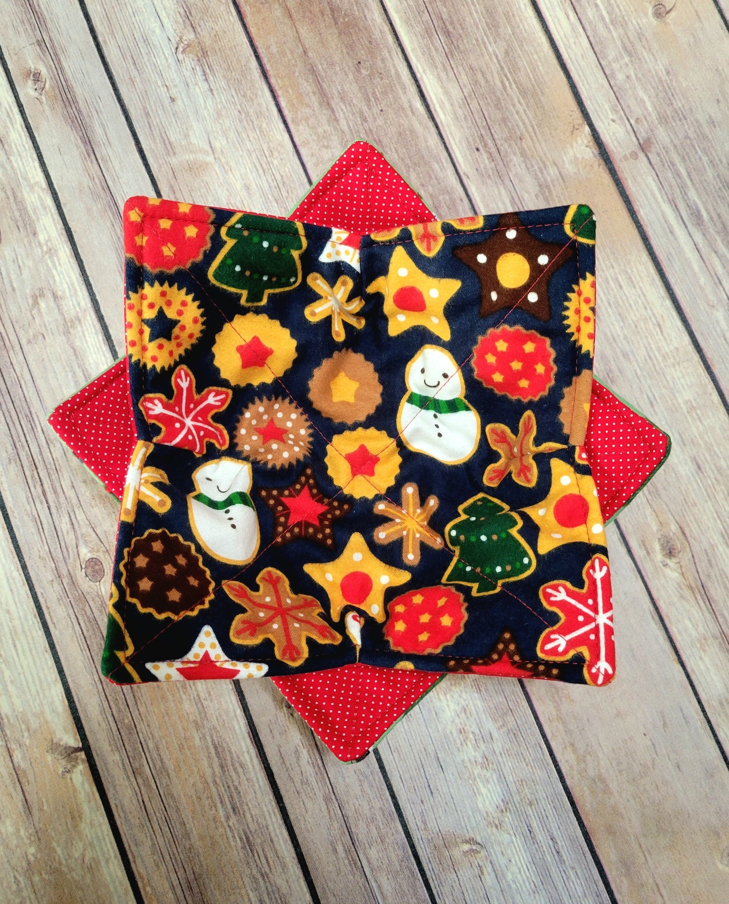 Christmas Fabric Bowl Cozy Hot Pad | Holiday Padded Holder