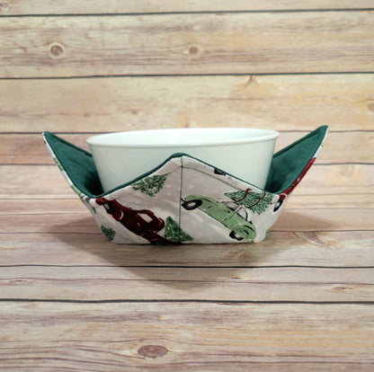 Christmas Fabric Bowl Cozy Hot Pad | Holiday Padded Holder