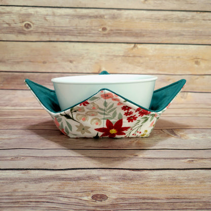 Christmas Fabric Bowl Cozy Hot Pad | Holiday Padded Holder