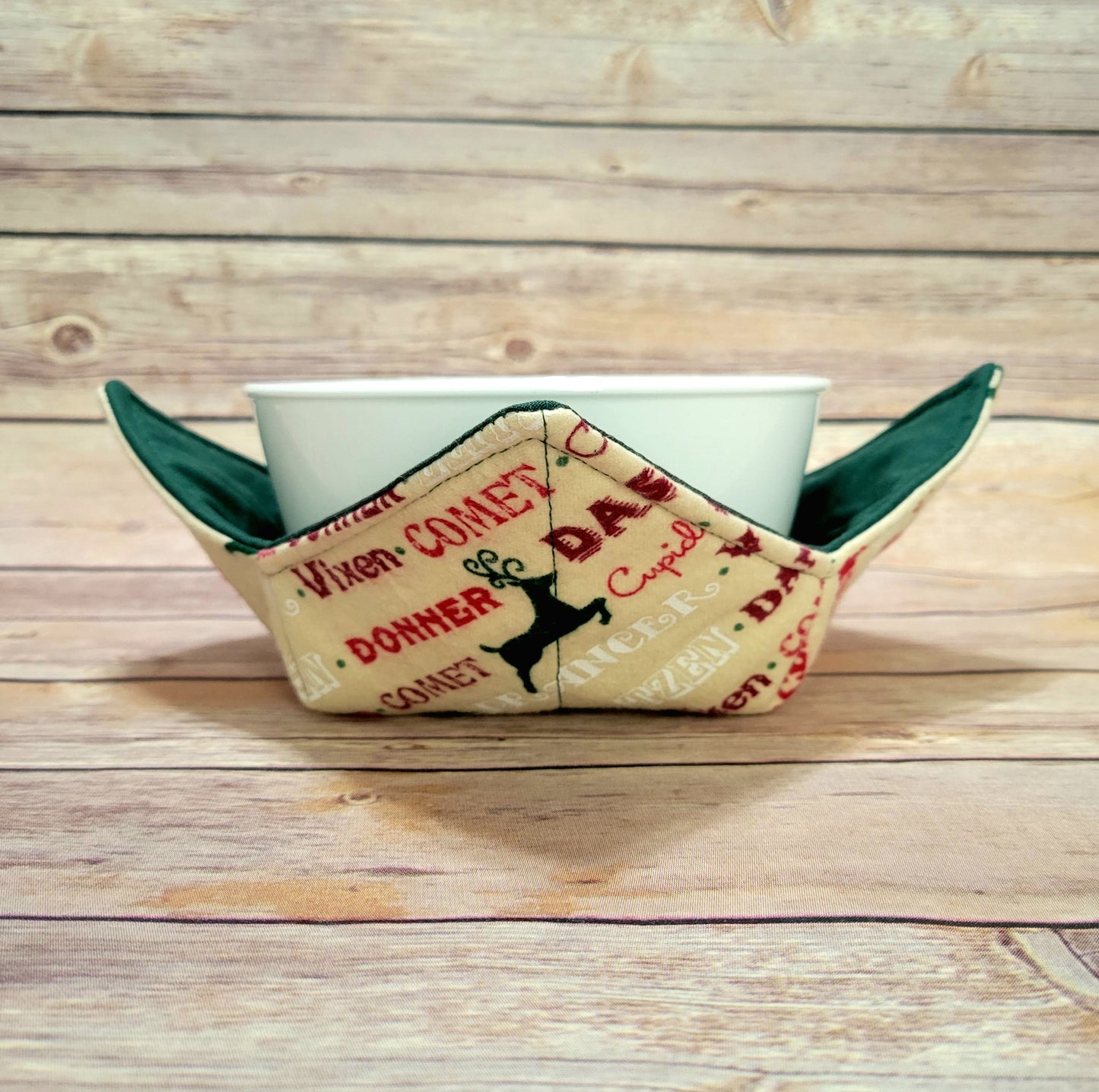 Christmas Fabric Bowl Cozy Hot Pad | Holiday Padded Holder