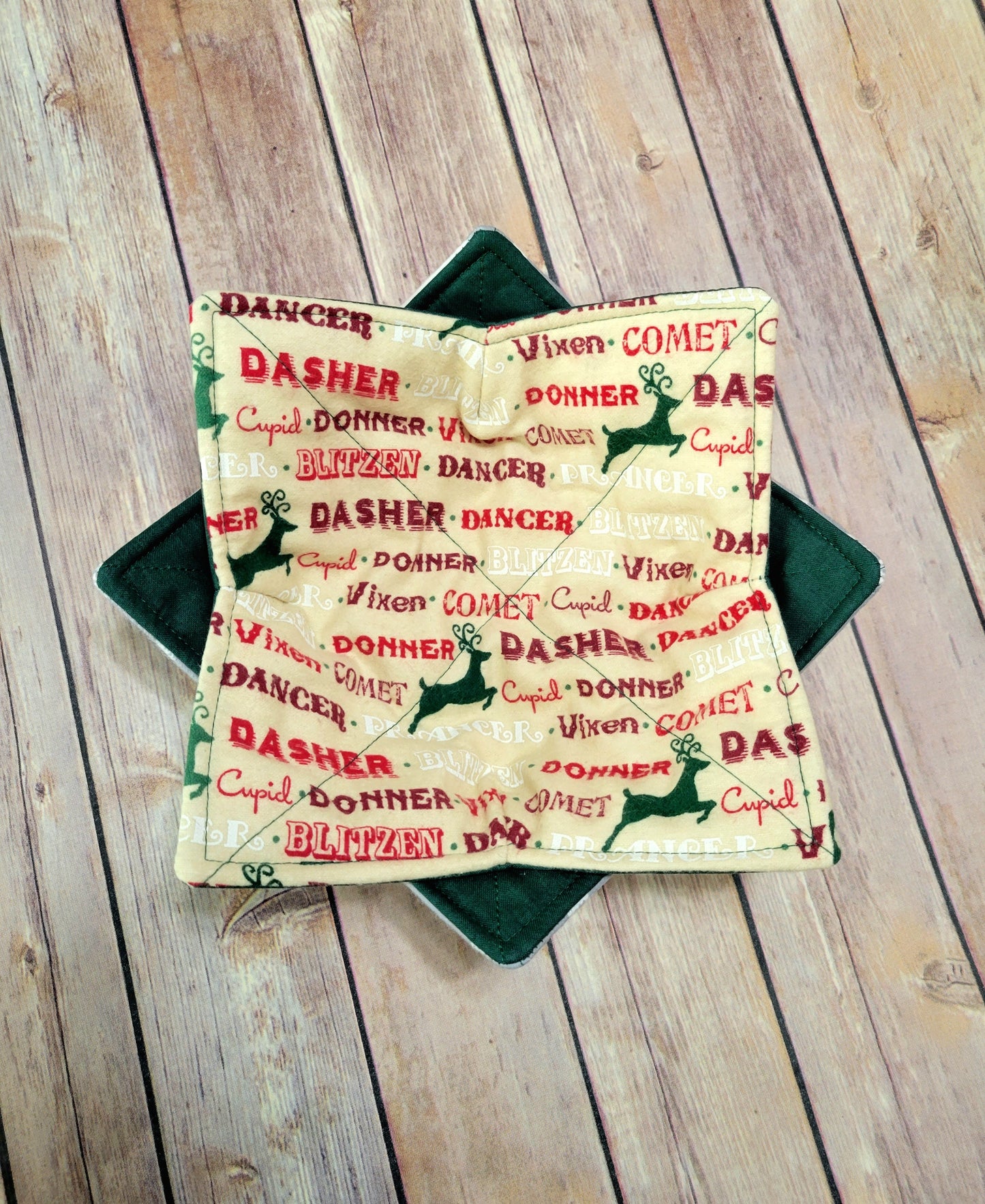 Christmas Fabric Bowl Cozy Hot Pad | Holiday Padded Holder