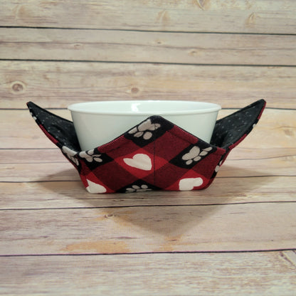 Christmas Fabric Bowl Cozy Hot Pad | Holiday Padded Holder