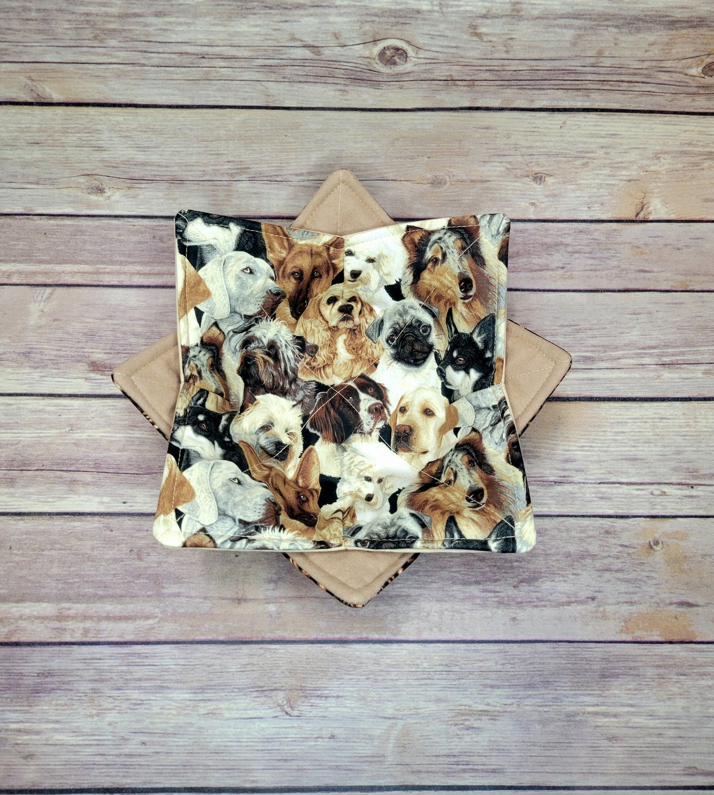 Dog Bowl Cozy | Paw Print Hot Pad | Dogs Padded Holder