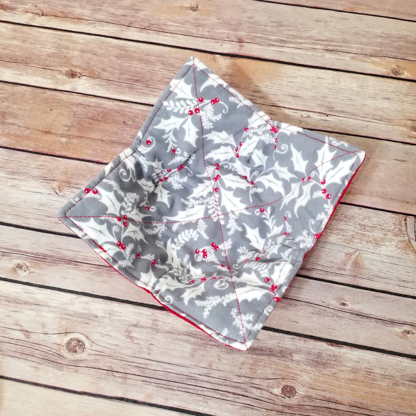 Christmas Fabric Bowl Cozy Hot Pad | Holiday Padded Holder