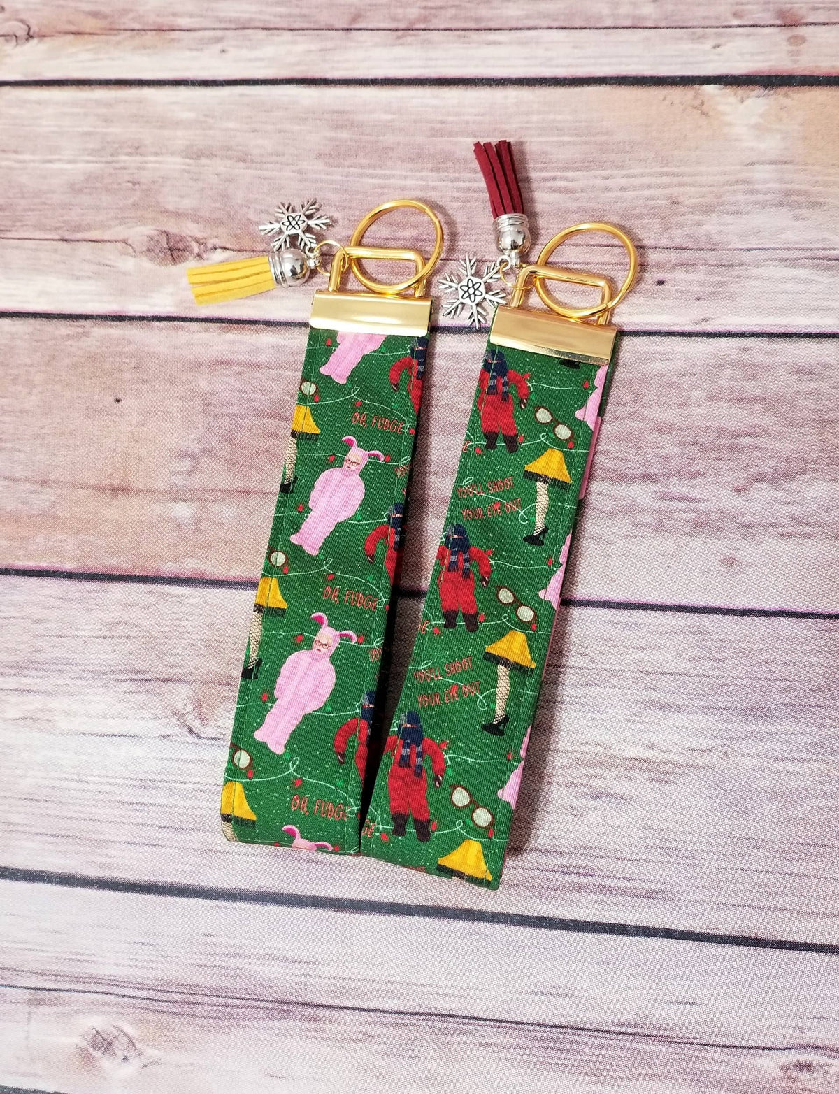 Christmas Fabric Keychain | Assorted Wristlet Straps