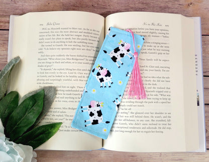 Cows Fabric Bookmark with Tassel | Cow Bookmarks