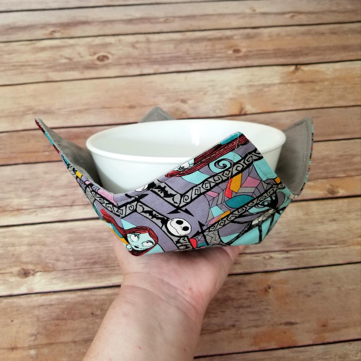 Nightmare Before Christmas Bowl Cozy | Halloween Hot Pad | Skull Padded Holder