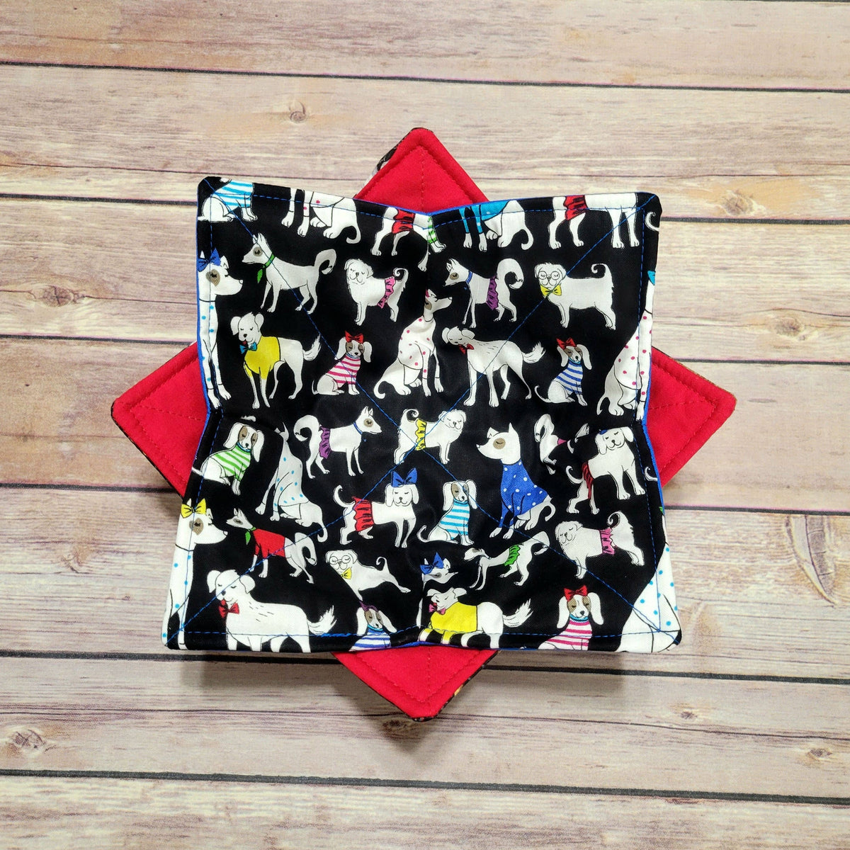 Dog Bowl Cozy | Paw Print Hot Pad | Dogs Padded Holder